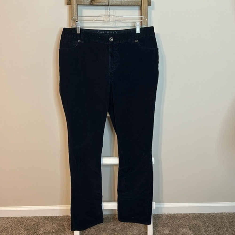 Sonoma Life + Style Original Straight Corduroy Navy Pants Size 14 Avg/Reg